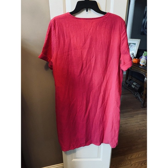 Chico's Lined cotton Short Sleeve Pink Dress Size 2‎ - Picture 2 of 3